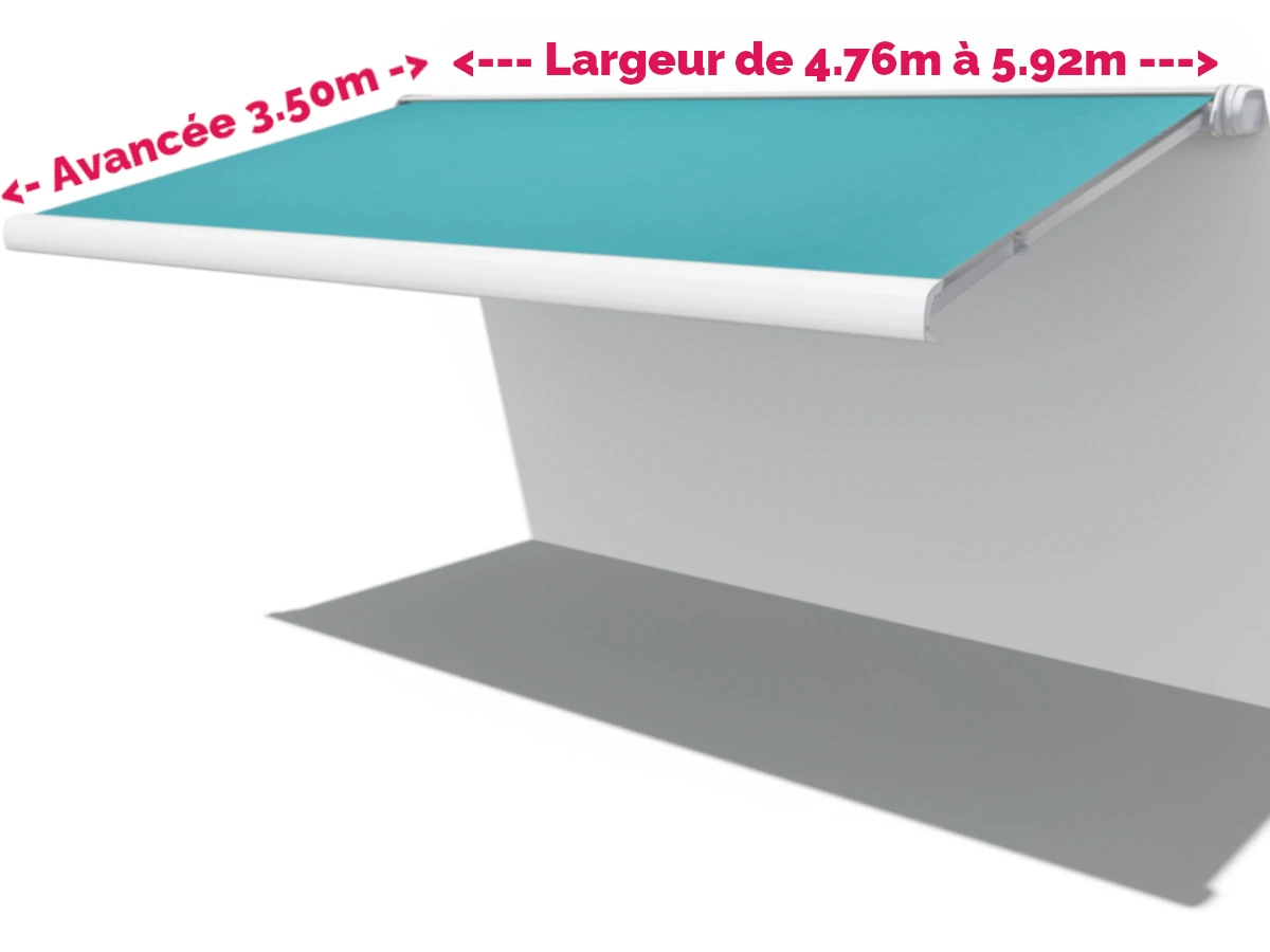 Store banne 6m x 3.50m sur terrasse familiale