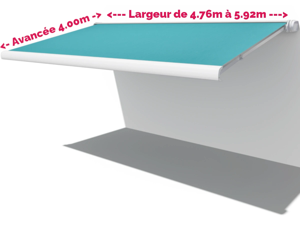 Store banne 6m x 4m sur grande terrasse